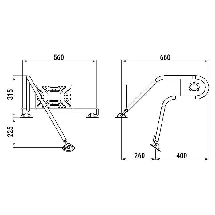 Стойка рулевая с креплением на баллон надувной лодки 25мм в Таганроге