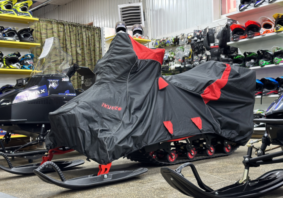 Чехол транспорт. снегохода IKUDZO HUNTER черно-красный Оксфорд ПРЕМИУМ качества с лого IKUDZO в Таганроге