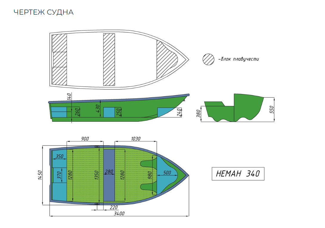Стеклопластиковая лодка Neman-340 (тримаран) в Таганроге