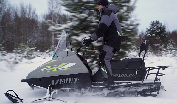 Миниснегоход Бурлак Азимут 20 л.с. , эл.запуск, реверс, тормоз гидравл, капот серый в Таганроге