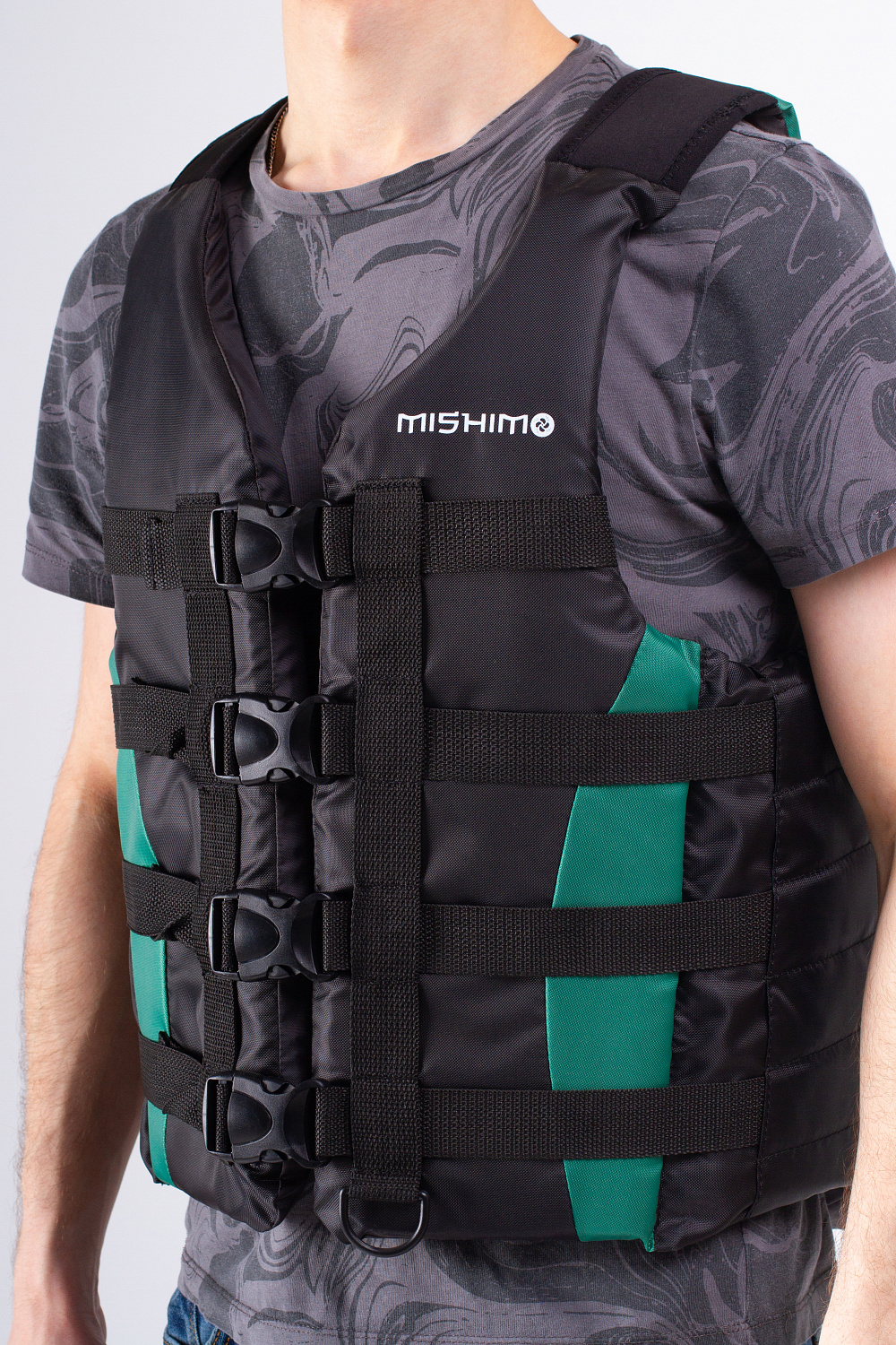 Жилет спасательный MISHIMO PRO Премиум качества Черно-зеленый в Таганроге